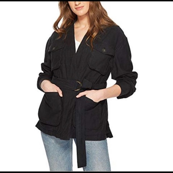Free People Jackets & Blazers - Free People Black Cargo Jacket Size M NEW